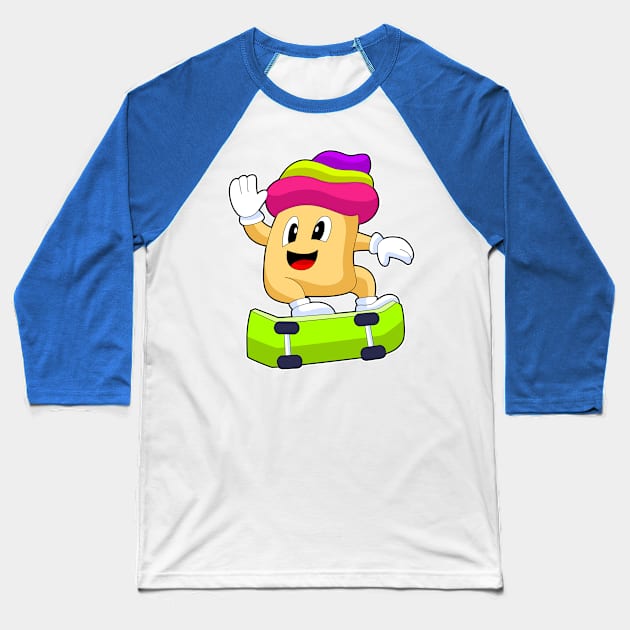 Cupcake Skater Skateboard Baseball T-Shirt by Markus Schnabel